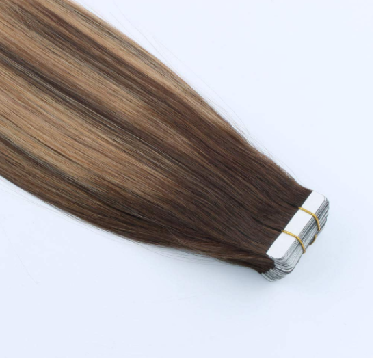 Human Hair Extensions Tape in Ombre Brown to Caramel Blonde Natural Hair Extensions YL324